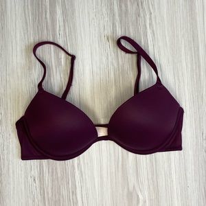 PINK Victoria’s Secret maroon wear everywhere super push-up bra 32C